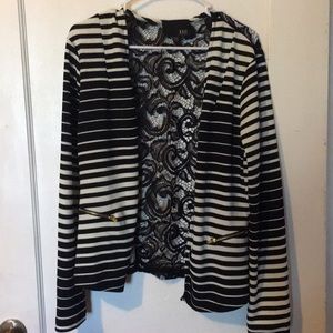 Black and white blazer type top